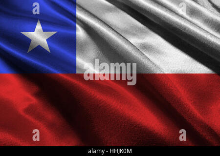 Bandiera del Cile ,Cile bandiera nazionale 3D illustrazione simbolo. Foto Stock