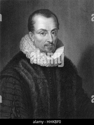 Jacques Auguste de tu o Thuanus, 1553-1617, uno storico francese, libro di collettore e presidente del Parlement de Paris Foto Stock