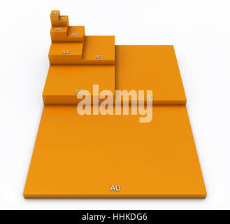 3d formato DIN A0 concetto ad a8 - arancione 01 Foto Stock