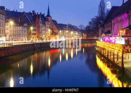 Mattina terrapieno a Strasburgo, in Alsace Foto Stock