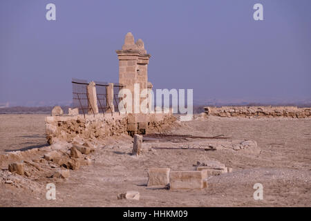 Rovine di un greco monastero ortodosso presso il sito battesimale Qaser el Yahud Kasser anche o Qasser al Yehud il nome ufficiale della parte occidentale del sito tradizionale del Battesimo di Gesù da Giovanni Battista nel fiume Giordano regione Valle della West Bank Israele Foto Stock