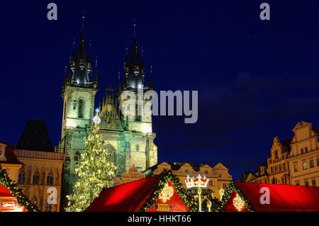 Mercato natalizio di Praga - Praga mercatino di Natale 03 Foto Stock