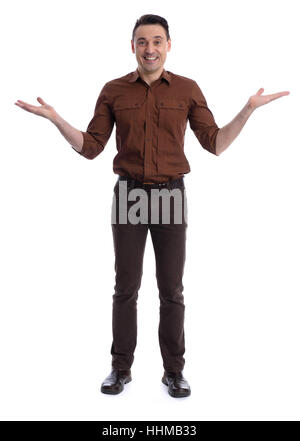 A piena lunghezza ritratto del bel giovane. Isolato su sfondo bianco Foto Stock