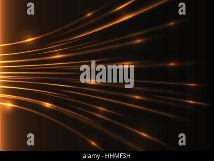 Arancione velocità della curva di laser, sullo sfondo della tecnologia Illustrazione Vettoriale