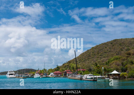 Porto, Bitter End Yacht Club di Virgin Gorda, Isole Vergini Britanniche. Foto Stock