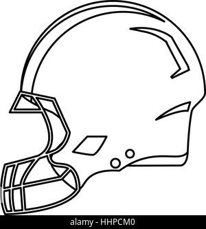Il football americano casco profilo di protezione Illustrazione Vettoriale