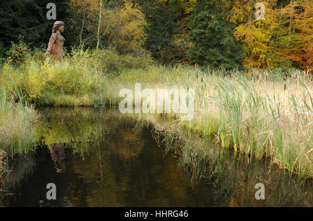 A Frau Holle stagno Foto Stock