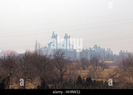 Inquinamento industriale, Zhongwei, Ningxia, Cina Foto Stock