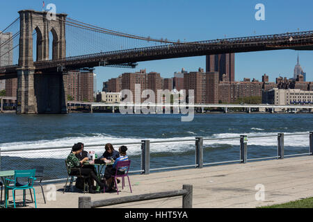 Ponte di Brooklyn Park. Aug, 2016. La città di New York, U.S.A. Foto Stock