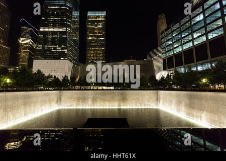 9/11 Memorial. World Trade Center. Aug, 2016. La città di New York, U.S.A. Foto Stock