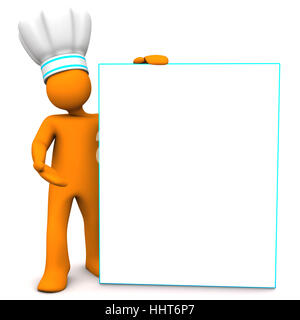 Piastra, carta, menu, Cook, Chef, Bill, da donna, ristorante, info, arancione Foto Stock