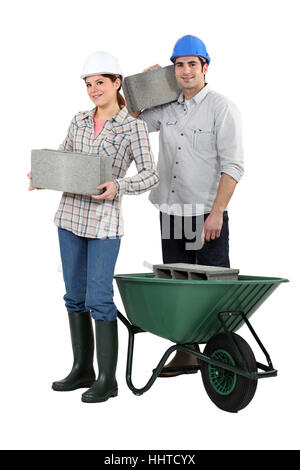 Blocchi, sfondo, sfondo, donna, artigiano, tradesman, handicraftsman, Foto Stock