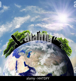 Blu, casa, costruendo, città, ambiente, ambiente, modello di progettazione, Foto Stock