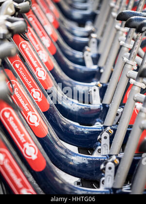 Santander biciclette a noleggio Londra Foto Stock