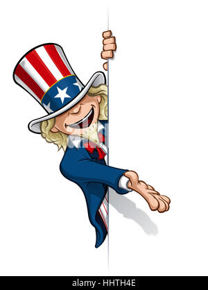 Stati Uniti d'America, America, Presidente, elezioni, cartoon, blu, ridere risate, ridere, Foto Stock