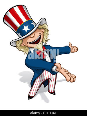 Stati Uniti d'America, America, Presidente, elezioni, cartoon, blu, ridere risate, ridere, Foto Stock