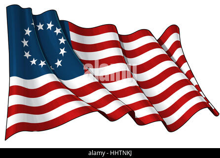 American, USA, America, a bandiera blu, american, USA, America, illustrazione Foto Stock