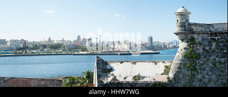 Vista panoramica di Havana Cuba rom Morro Castle Foto Stock