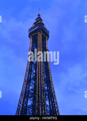 La Blackpool Tower. Lancashire. In Inghilterra. Regno Unito Foto Stock