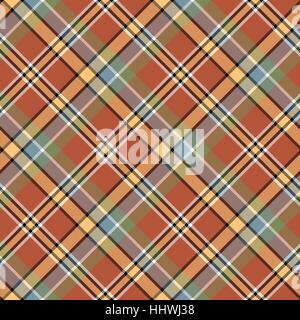 Marrone diagonale beige plaid pixeled seamless pattern. Illustrazione Vettoriale. Illustrazione Vettoriale