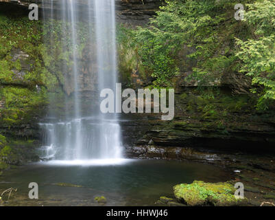 Cascata di Glencar, Leitrim, Connacht, Irlanda Foto Stock