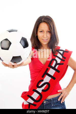 Austrian tifoso di calcio Foto Stock