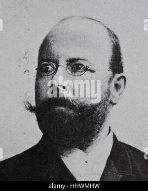 Friedrich August Johannes Loeffler, 1852 - 1915, tedesco bacteriologist, immagine storica o illustrazione, pubblicato 1890, digitale migliorata Foto Stock