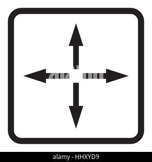 Freccia icona di zoom. La dimensione del puntatore a schermo intero, illustrazione vettoriale Foto Stock