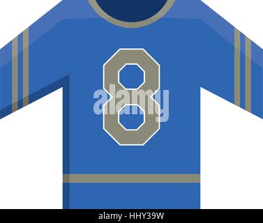 Maglia blu american football elemento uniforme Illustrazione Vettoriale