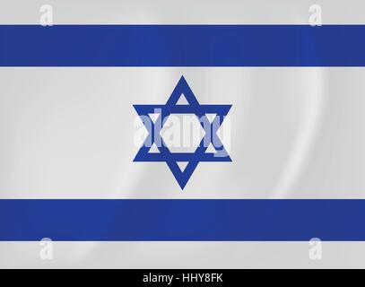 Immagine vettoriale dell'Israele sventola bandiera Illustrazione Vettoriale