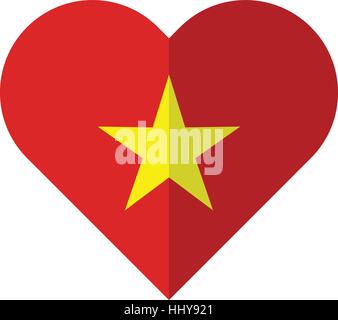 Immagine vettoriale del Vietnam cuore piatto bandiera Illustrazione Vettoriale