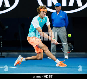 Melbourne, Australia. Xxi gen, 2017. Alexander Zverev della Germania al 2017 Open di Australia a Melbourne Park a Melbourne, Credito: Frank Molter/Alamy Live News Foto Stock