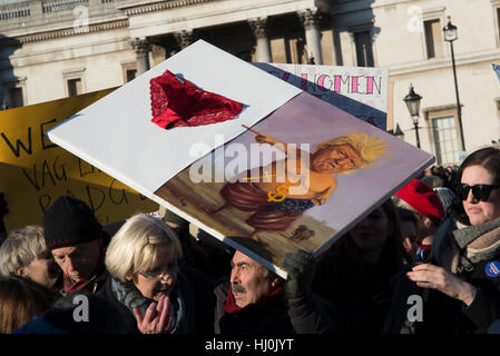 Londra, Regno Unito. Il 21 gennaio, 2017. Le donne di marzo su Londra, Anti-Trump protesta, Londra, Regno Unito. Xxi gen, 2017. Credito: Bjanka Kadic/Alamy Live News Foto Stock