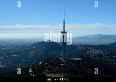 Torre de Collserola TV tower di Barcellona in Catalogna in Spagna Foto Stock