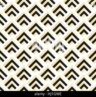 Abstract Seamless Pattern. Vector seamless pattern. Modello senza soluzione di continuità con i triangoli. Oro bianco e nero modello triangolo . Oro bianco e nero triangolo seamless pattern. Seamless Pattern . Illustrazione Vettoriale