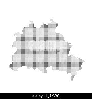 Pixel grigio mappa berlin Foto Stock