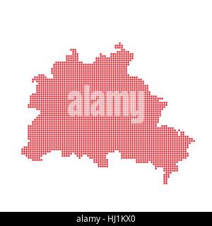 Mappa di pixel di parti di Berlino: rosso di Berlino Foto Stock