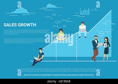 Grafico di business il concetto di crescita illustrazione Illustrazione Vettoriale