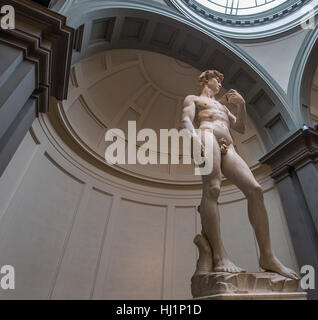 Firenze, Italia, 24 ottobre 2015 : David di Michelangelo statua in accademia, ottobre 24, 2015 a Firenze, Italia Foto Stock