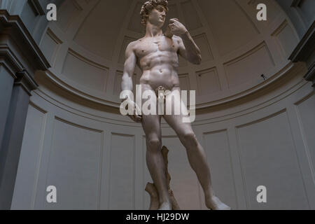 Firenze, Italia, 24 ottobre 2015 : David di Michelangelo statua in accademia, ottobre 24, 2015 a Firenze, Italia Foto Stock