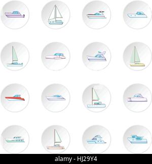 Yachts set di icone Illustrazione Vettoriale