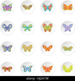 Butterfly fairy set di icone Illustrazione Vettoriale