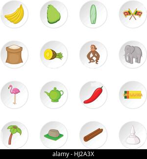 Sri Lanka viaggio set di icone Illustrazione Vettoriale