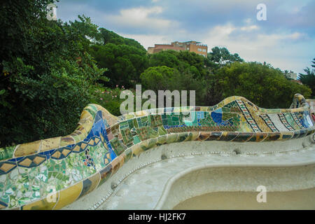 Parco Guell, Barcelona, Spagna. Foto Stock