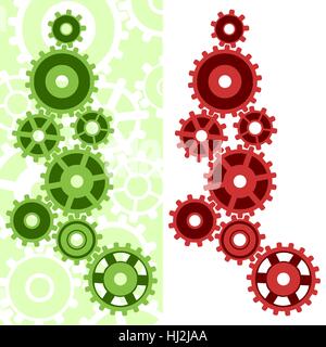Due meccanismi. Illustrazione Vettoriale