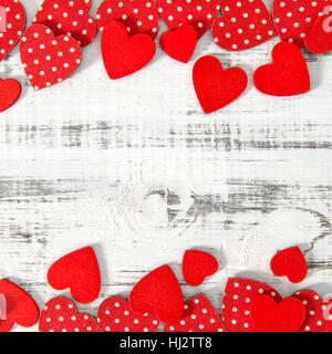 Cuori rossi. Romantico San Valentino di sfondo Foto Stock