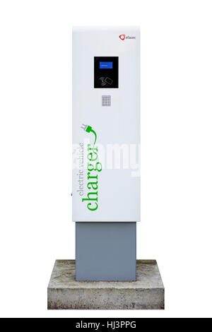 Il veicolo elettrico stazione di carica, tagliati fuori. Foto Stock