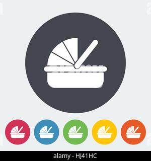 Icona di culla. Vettore di piana relativa icona per il web e applicazioni per dispositivi mobili. Esso può essere utilizzato come - il logo, il pittogramma, icona, una infografica elemento. Illustra il vettore Illustrazione Vettoriale