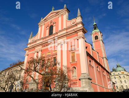 Lubiana, Slovenia. Chiesa francescana dell'Annunciazione. Foto Stock