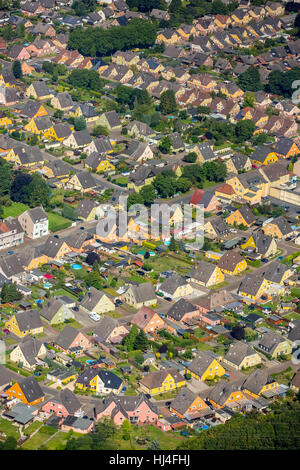 Bergkamen Schlägelstraße insediamento, miniera dei lavoratori per insediamento Werne I / II, miniera di insediamento dei minatori, colliery case Foto Stock